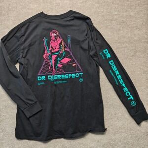 Dr Disrespect‎ Meta Long Sleeve T Shirt Gaming Streamer Black XL